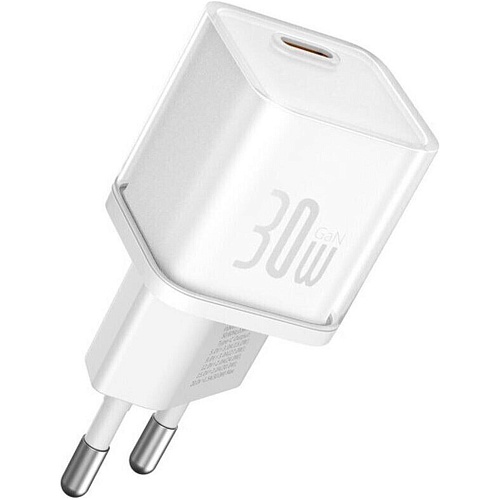 Мережевий зарядний пристрій Baseus GaN5S Fast Charger 1C 30W White (P10162504213-00) - придбати в Дніпрі, Україні: ціна, характеристики | інтернет-магазин TOUCH