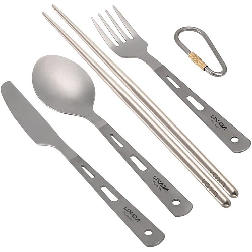Набор столовых приборов NieQu Pure Titanium Tourist 4 pcs Set