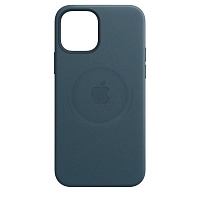 Чехол Leather Case с MagSafe для Apple iPhone 12/iPhone 12 Pro (Baltic Blue) ААА