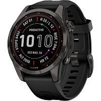 Смарт-часы Garmin Fenix 7S Sapphire Solar Edition Carbon Gray DLC Titanium with Black Band (010-02539-24/25)
