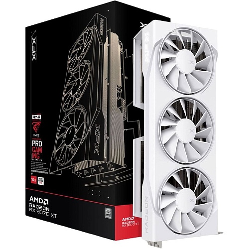 Видеокарта XFX Swift AMD Radeon RX 9070 XT Triple Fan Gaming Edition White (RX-97TSWF3W9) UA