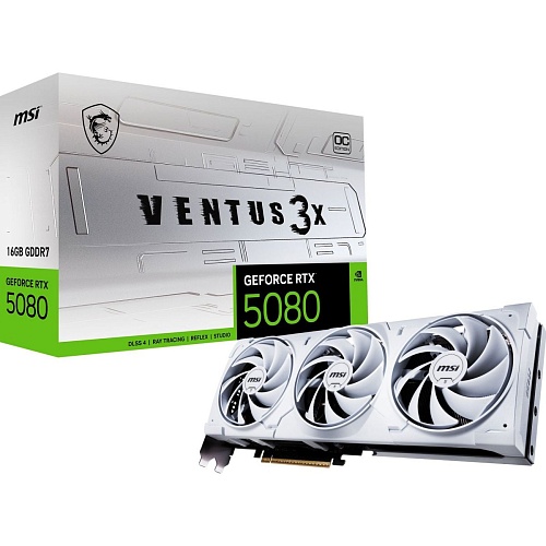 Видеокарта MSI GeForce RTX 5080 16GB VENTUS 3X OC White (G5080-16V3CW) EU