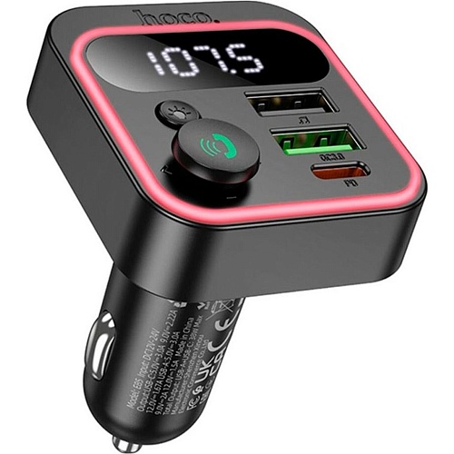 FM-трансмиттер Hoco E85 Tiger PD20W+QC3.0 Black 