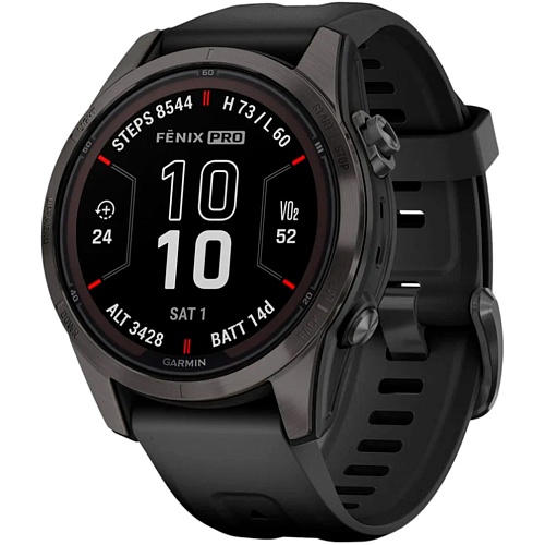 Смарт-часы Garmin Fenix 7S Pro Sapphire Solar Edition Carbon Gray DLC Titanium with Black Band (010-02776-10)