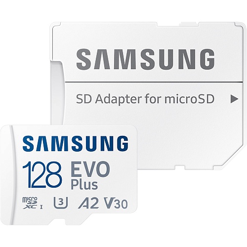 Карта памяти Samsung microSDXC EVO Plus 128GB UHS-I U3 V30 A2 + SD Adapter (MB-MC128KA)