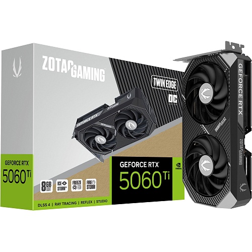 Відеокарта Zotac GeForce RTX 5060 Ti 8GB Twin Edge OC (ZT-B50610H-10M) EU - придбати в Дніпрі, Україні: ціна, характеристики | інтернет-магазин TOUCH
