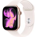 Смарт-часы Apple Watch Series 11 GPS 46mm Rose Gold Aluminum Case with Light Blush Sport Band M/L (MEV74)