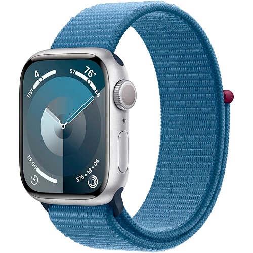 Смарт-часы Apple Watch Series 9 GPS 41mm Silver Aluminum Case with Winter Blue Sport Loop (MR923)