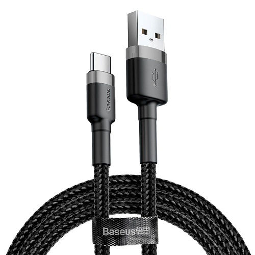 Кабель Baseus Cafule USB to USB-C 2A 2m (CATKLF-CG1) Black - придбати в Дніпрі, Україні: ціна, характеристики | інтернет-магазин TOUCH