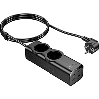 Сетевой фильтр Hoco NS10 Multi-Function Safety Socket Black