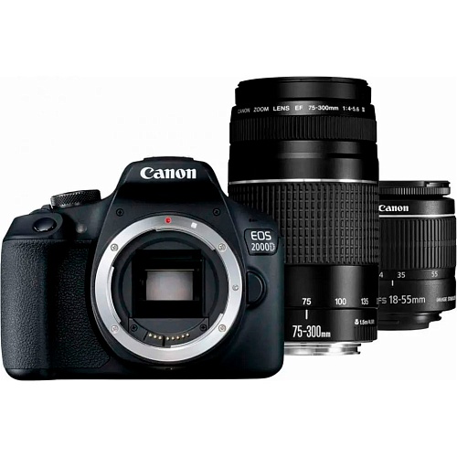 Дзеркальний фотоапарат Canon EOS 2000D Kit EF-S 18-55mm f/3.5-5.6 DC III + EF 75-300mm f/4-5.6 III (2728C021) - придбати в Дніпрі, Україні: ціна, характеристики | інтернет-магазин TOUCH