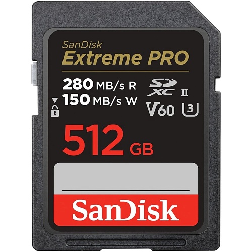 Карта памяти SanDisk SDXC Extreme Pro 512GB UHS-II U3 V60 Class 10 (SDSDXEP-512G-GN4IN)