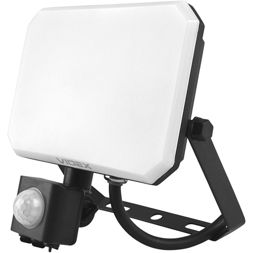 Светодиодный прожектор Videx F3 с датчиком движения и освещенности 30W 5000K Black (VLE-F3-0305B-S)