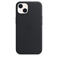 Чехол Leather Case с MagSafe для Apple iPhone 13 (6.1) (Midnight) ААА