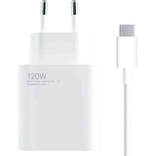 Мережевий зарядний пристрій Xiaomi HyperCharge 120W + Сable USB-A - USB-C White (BHR9462EU) - придбати в Дніпрі, Україні: ціна, характеристики | інтернет-магазин TOUCH
