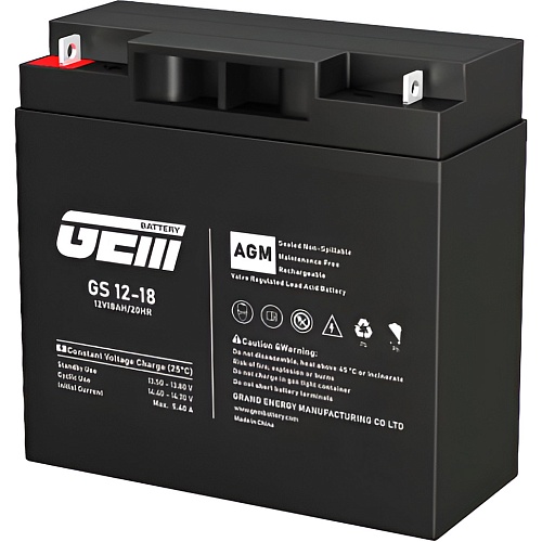 Аккумулятор GEM GS 12-18 AGM 12V (12V/18Ah/216Wh)