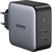 Сетевое зарядное устройство Ugreen CD254 2xUSB-C 100W GaN Tech Fast Charger Black (50327) Сетевое зарядное устройство Ugreen CD254 2xUSB-C 100W GaN Tech Fast Charger Black (50327)