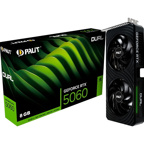 Відеокарта Palit GeForce RTX 5060 Dual (NE75060019P1-GB2063D) UA - придбати в Дніпрі, Україні: ціна, характеристики | інтернет-магазин TOUCH