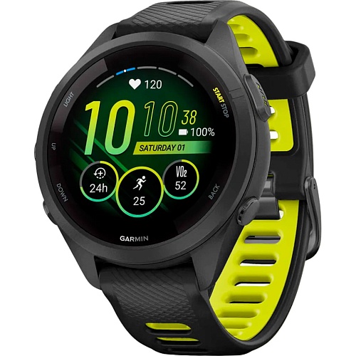 Смарт-годинник Garmin Forerunner 265S Black Bezel and Case with Black/Yellow Silicone Band (010-02810-03) - придбати в Дніпрі, Україні: ціна, характеристики | інтернет-магазин TOUCH