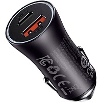 Автомобильное зарядное устройство Baseus Golden Contactor Max Dual Fast Charger Car Charger U+C 60W Dark Gray (CGJM000113)