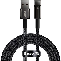 Кабель Baseus Tungsten Gold USB-A to USB-C 2m Black (CAWJ000101)