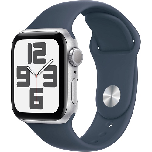 Смарт-часы Apple Watch SE 2 GPS 40mm Silver Aluminium Case with Storm Blue Sport Band S/M (MRE13)