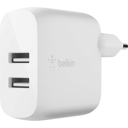 Сетевое зарядное устройство Belkin Boost Up Charge Dual USB-A 24W White (WCB002VFWH)