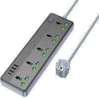 Сетевой фильтр Borofone BAC4A Lord 5 socket Black/Gray (1C3A) EU Сетевой фильтр Borofone BAC4A Lord 5 socket Black/Gray (1C3A) EU