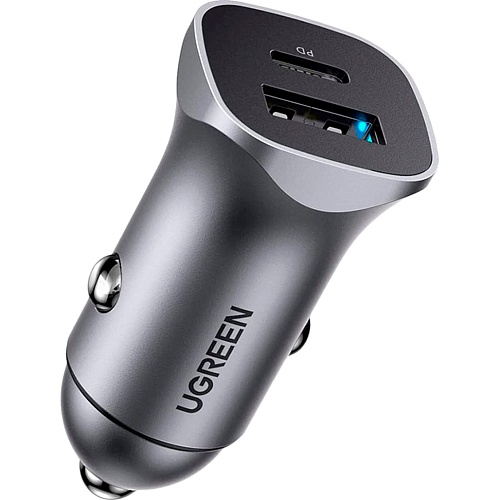Автомобильное зарядное устройство Ugreen CD130 Dual USB Car Charger 20W 3A Space Gray (30780)