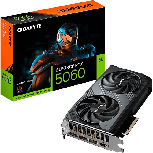 Видеокарта Gigabyte GeForce RTX 5060 Windforce 8G (GV-N5060WF2-8GD) EU