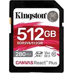 Карта памяти Kingston SDXC Canvas React Plus 512GB Class 10 UHS-II U3 V60 (SDR2V6/512GB) Уценка