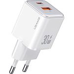 Сетевое зарядное устройство Usams US-CC189 30W White (CC189TC02)