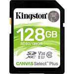 Карта памяти Kingston SDXC Canvas Select Plus 128GB Class 10 UHS-I U3 V30 (SDS2/128GB)