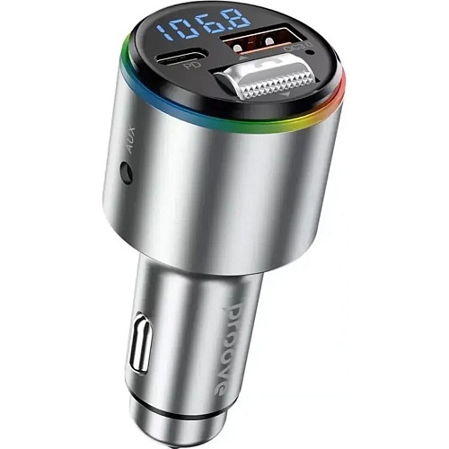 FM-трансмітер Proove FM Launcher Power Drive 30W USB-C+USB-A+AUX Silver (FMPD30110006) - придбати в Дніпрі, Україні: ціна, характеристики | інтернет-магазин TOUCH