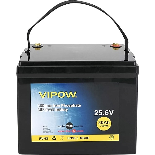 Аккумулятор Vipow LiFePO4 24V (25.6V/30Ah/768Wh) (LiFePO4256-30/25) Аккумулятор Vipow LiFePO4 24V (25.6V/30Ah/768Wh) (LiFePO4256-30/25)
