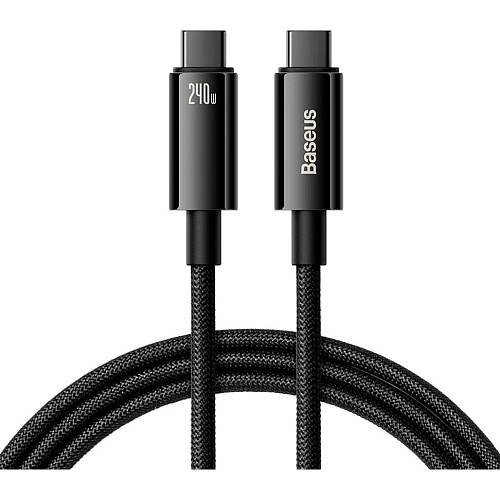 Кабель Baseus Tungsten Gold Fast Charging Data USB-C to USB-C 240W 2m Black (CAWJ040101)