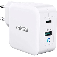 Сетевое зарядное устройство Choetech PD 65W GaN Mini Fast Charger White (PD8002-EU-WH) Сетевое зарядное устройство Choetech PD 65W GaN Mini Fast Charger White (PD8002-EU-WH)