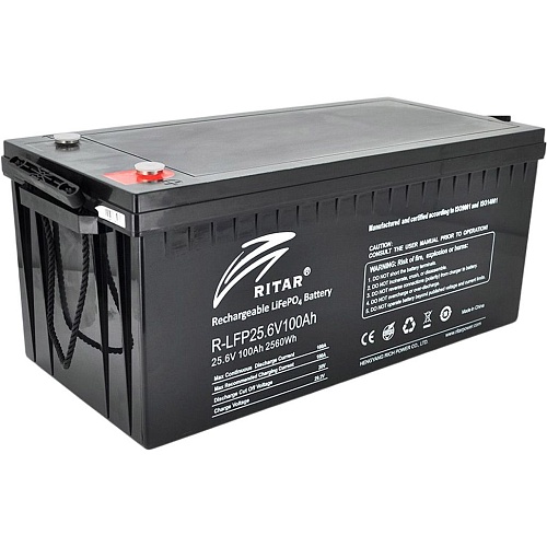 Аккумулятор Ritar LiFePO4 24V (25.6V/100Ah/2560Wh) (R-LFP 25.6V 100Ah) Аккумулятор Ritar LiFePO4 24V (25.6V/100Ah/2560Wh) (R-LFP 25.6V 100Ah)