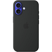 Чехол Silicone Case with MagSafe для Apple iPhone 16 Black AAA