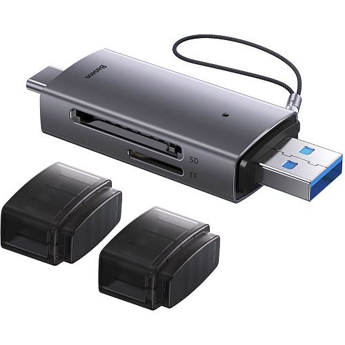 Кардрідер Baseus Airjoy USB-A & USB-C to SD/TF Grey (WKQX060113) - придбати в Дніпрі, Україні: ціна, характеристики | інтернет-магазин TOUCH