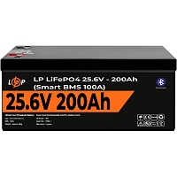 Аккумулятор LogicPower LiFePO4 Smart BT 24V (25.6V/200 Ah/5120Wh) (Smart BMS 100А) (20201) Аккумулятор LogicPower LiFePO4 Smart BT 24V (25.6V/200 Ah/5120Wh) (Smart BMS 100А) (20201)