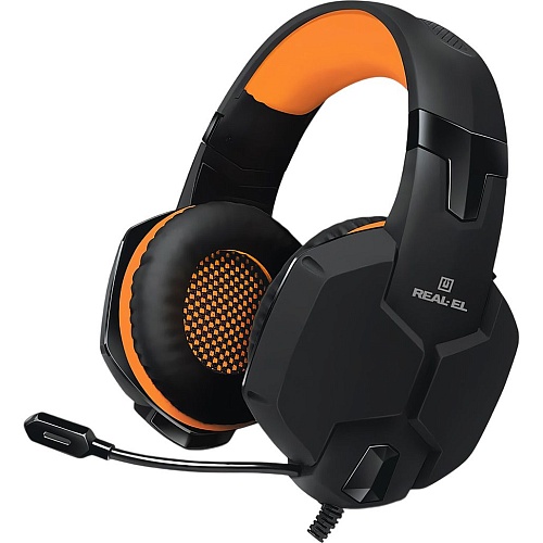 Ігрові навушники REAL-EL GDX-7700 Surround 7.1 Black/Orange (EL124100016) - придбати в Дніпрі, Україні: ціна, характеристики | інтернет-магазин TOUCH