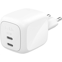 Мережевий зарядний пристрій Belkin Boost Up Charge Pro Dual USB-C GaN 67W White (WCH020KQWH) - придбати в Дніпрі, Україні: ціна, характеристики | інтернет-магазин TOUCH Мережевий зарядний пристрій Belkin Boost Up Charge Pro Dual USB-C GaN 67W White (WCH020KQWH) - придбати в Дніпрі, Україні: ціна, характеристики | інтернет-магазин TOUCH