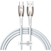Кабель Baseus Glimmer Series USB-А to USB-C 100W 1m White (CADH000402)