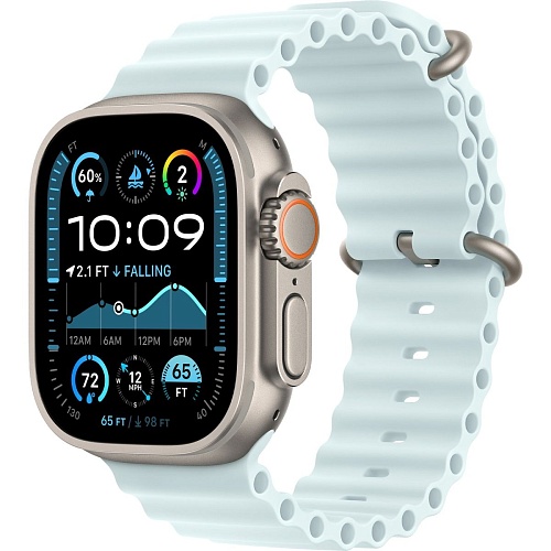 Смарт-часы Apple Watch Ultra 2 49mm Natural Titanium Case with Ice Blue Ocean Band (MYT03+MXTF3)