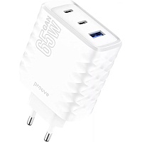 Сетевое зарядное устройство Proove Speed Surge Gan 65W USB-A + 2 х USB-C White (WCSS60120002) Сетевое зарядное устройство Proove Speed Surge Gan 65W USB-A + 2 х USB-C White (WCSS60120002)