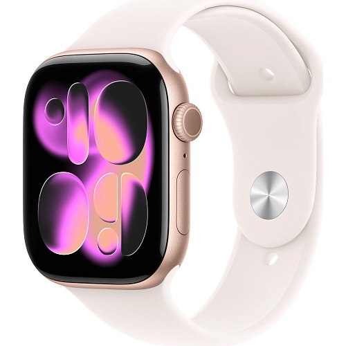Смарт-часы Apple Watch Series 11 GPS 46mm Rose Gold Aluminum Case with Light Blush Sport Band S/M (MEV64)