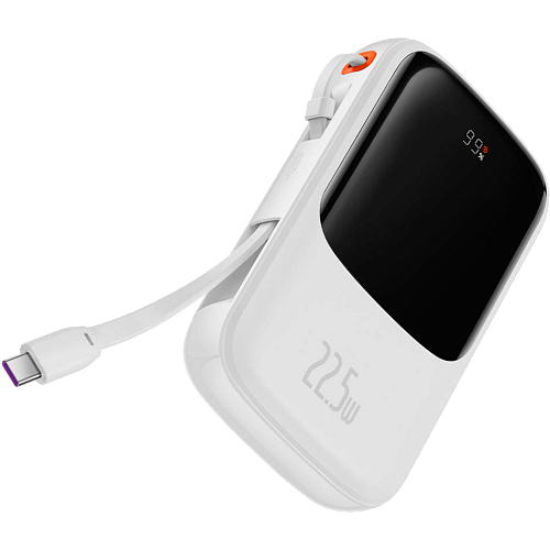 Внешний аккумулятор Baseus Qpow Pro Digital Display 22.5W Power Bank 10000mAh with Type-C Cable White (PPQD020102)