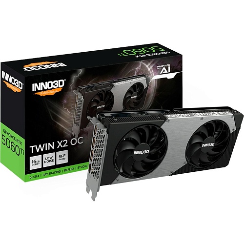 Видеокарта Inno3D GeForce RTX 5060 Ti Twin X2 OC 16G (N506T2-16D7X-191073N) UA