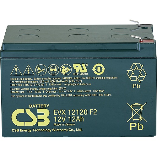 Аккумулятор CSB AGM 12V (12V/12Ah/144Wh) (EVX12120)